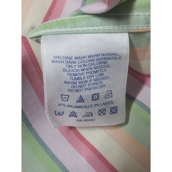 Lands End Women's Multicolor‎ Striped Button Up Top Size 12 - Picture 10 of 11